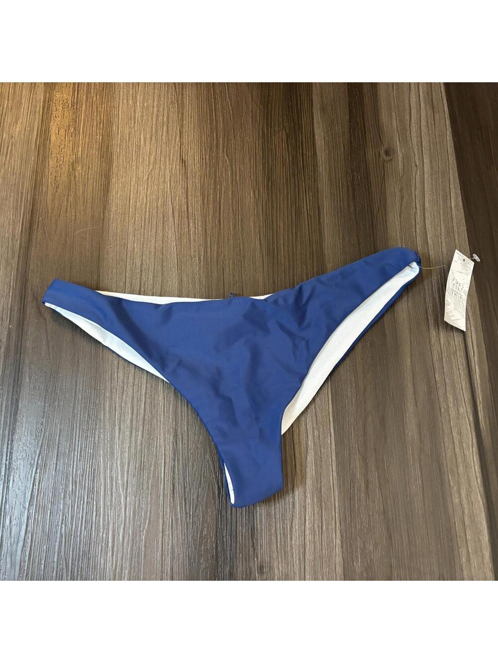NEW Full Tilt Bikini Bottom Navy Blue Cheeky Size Large